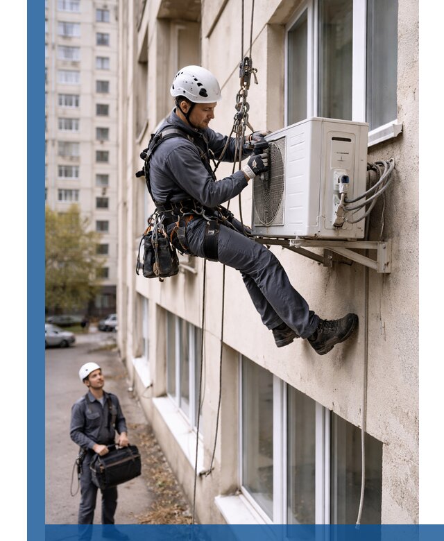 Демонтаж внешнего блока кондиционера в Чайковском профессионально