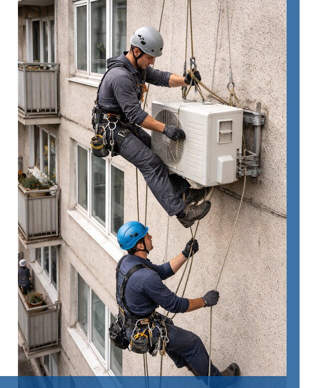 Перенос внешнего блока кондиционера в Чайковском от 9109 р.| ВЫСОТНИК-Чкв