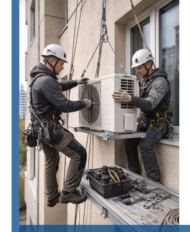 Перенос внешнего блока кондиционера в Чайковском с монтажом и крепежом