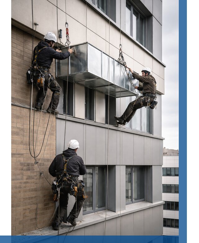 Монтаж воздуховодов на фасаде в Чайковском от 1518 р. | ВЫСОТНИК-Чкв