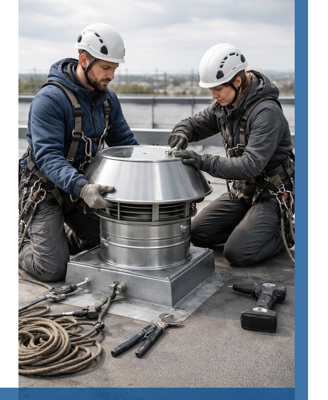 Установка дефлекторов на кровле в Чайковском от 4554 р. | ВЫСОТНИК-Чкв