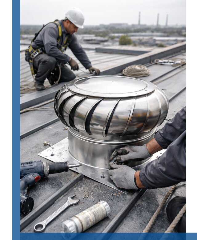 Установка дефлекторов на кровле в Чайковском профессионально