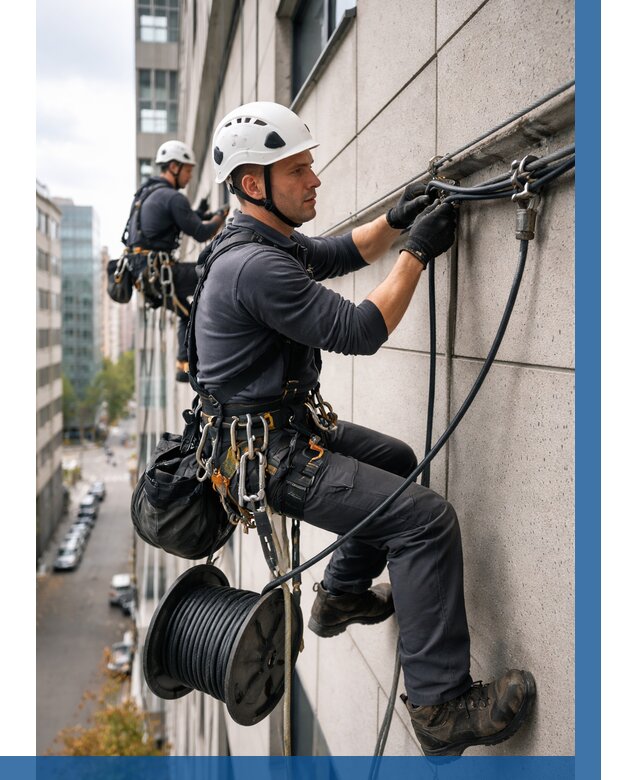 Прокладка кабеля по фасаду в Чайковском от 354 р. | ВЫСОТНИК-Чкв