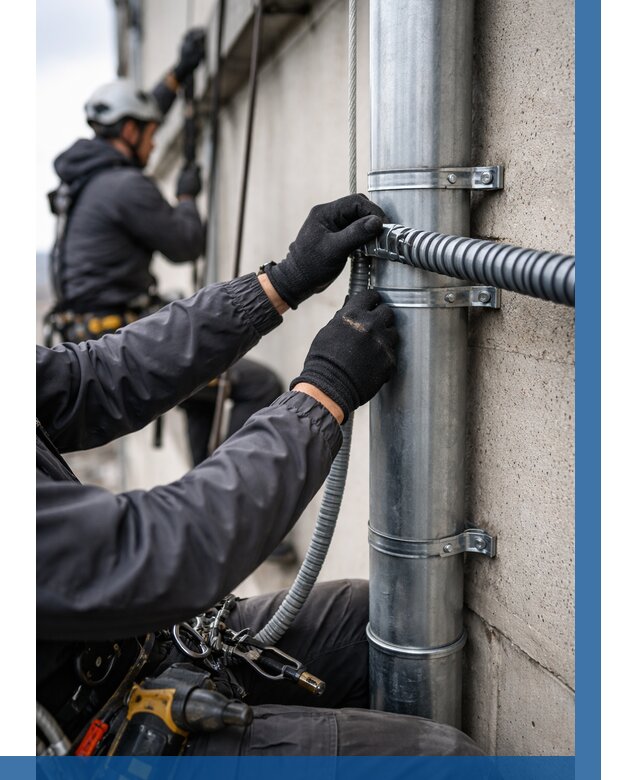 Монтаж гофры для кабеля в Чайковском от 304 р. | ВЫСОТНИК-Чкв