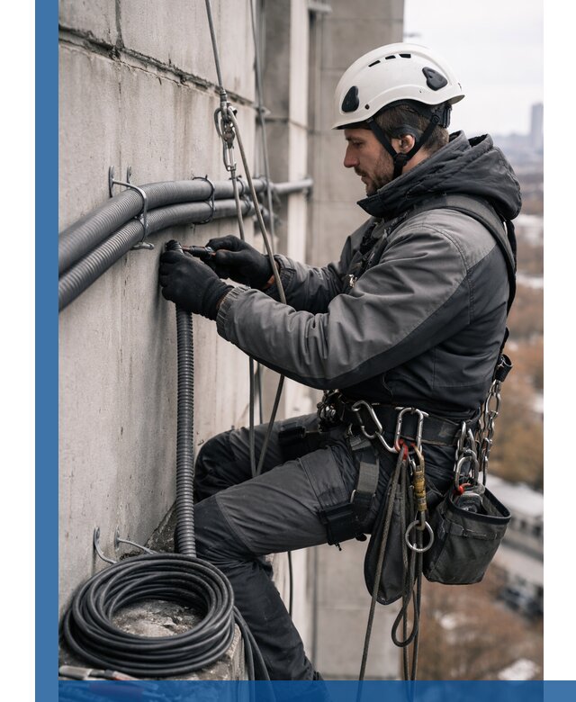 Профессиональный монтаж гофры для кабеля в Чайковском с гарантией