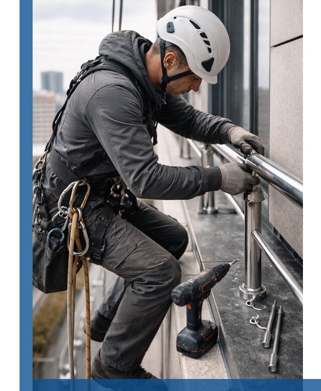 Монтаж ограждений на высоте в Чайковском для зданий и конструкций