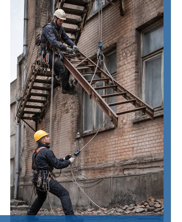 Демонтаж пожарной лестницы в Чайковском от 12145 р. | ВЫСОТНИК-Чкв
