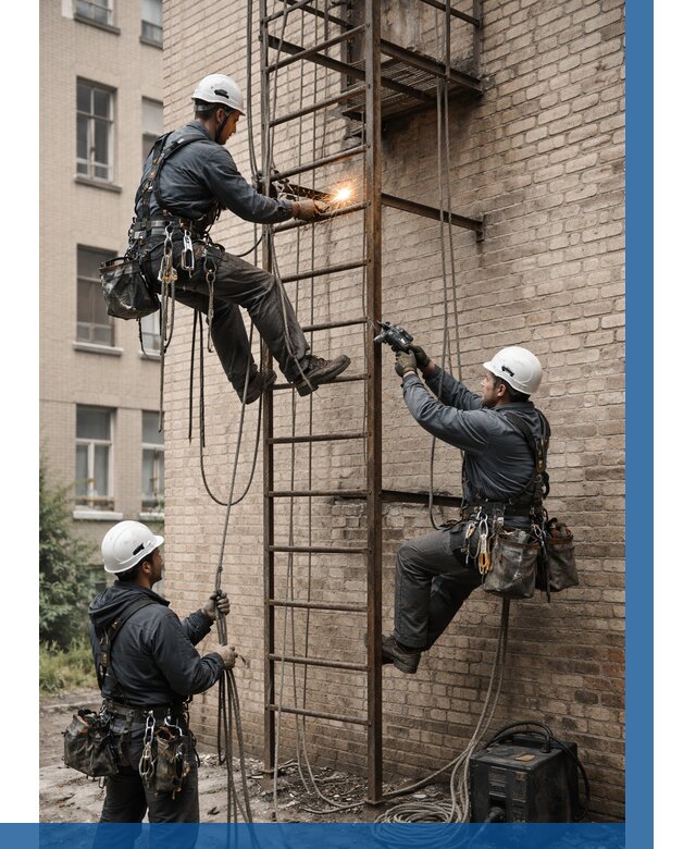 Ремонт пожарной лестницы в Чайковском от 7591 р. | ВЫСОТНИК-Чкв