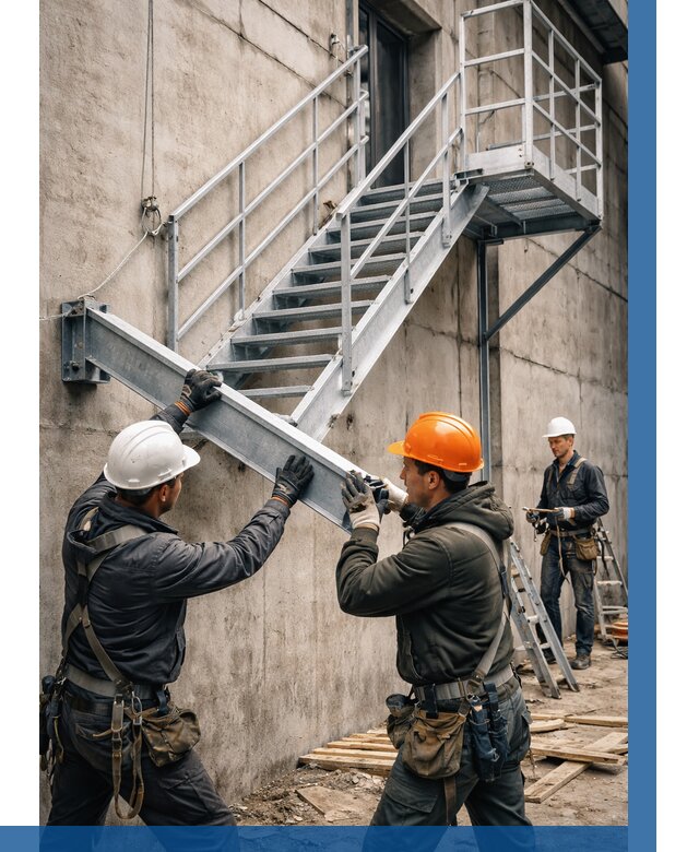 Монтаж металлических лестниц в Чайковском от 15182 р. | ВЫСОТНИК-Чкв