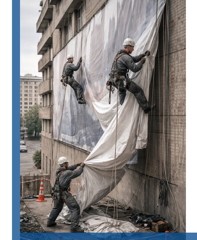 Демонтаж баннеров с фасада в Чайковском оперативно и безопасно