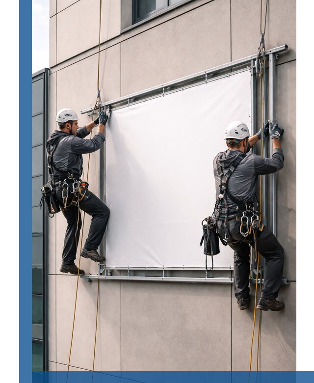Монтаж наружной рекламной вывески в Чайковском под ключ
