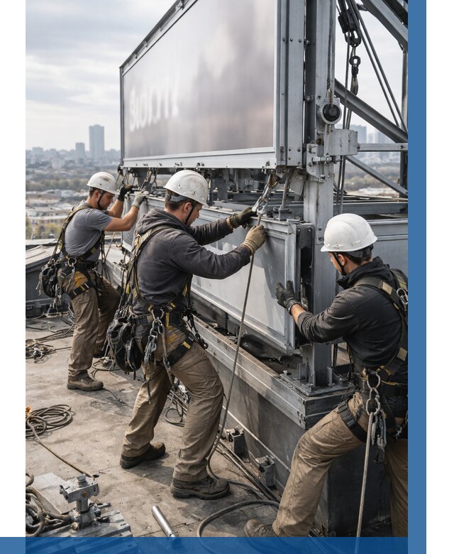 Монтаж крышной рекламной конструкции в Чайковском от 60726 р.|ВЫСОТНИК-Чкв