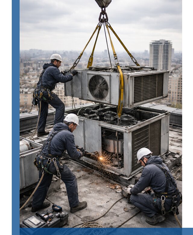 Демонтаж крышной установки в Чайковском любой сложности