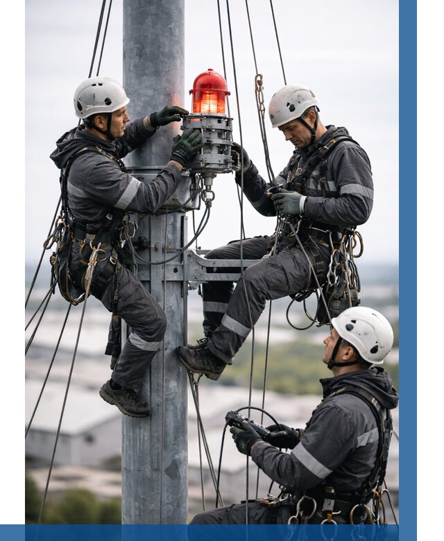 Монтаж заградительных огней в Чайковском от 8603 р. | ВЫСОТНИК-Чкв