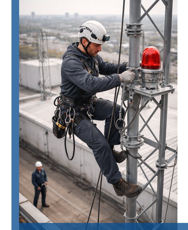 Монтаж заградительных огней и обслуживание объектов в Чайковском