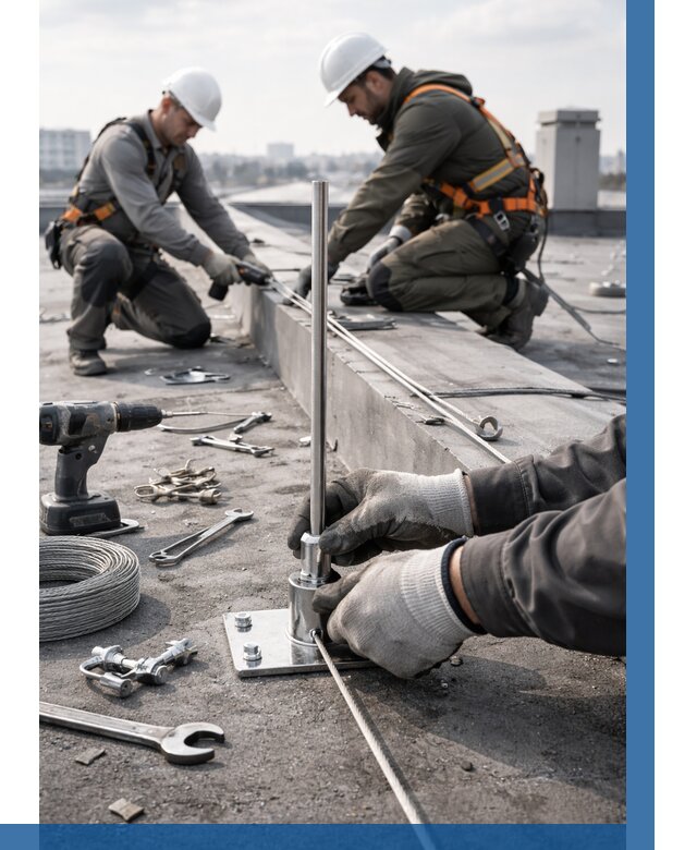 Монтаж молниезащиты на кровле в Чайковском цена от 25303 р. | ВЫСОТНИК-Чкв