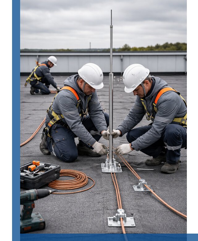 Монтаж молниезащиты на кровле в Чайковском под ключ с гарантией