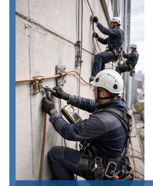 Монтаж системы заземления здания и молниезащиты в Чайковском