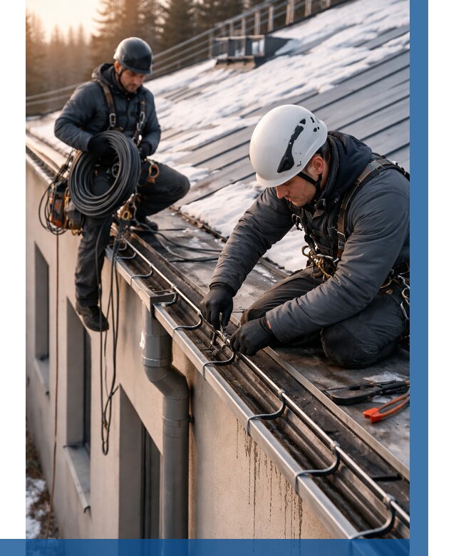 Монтаж греющего кабеля на кровле в Чайковском от 455 р. | ВЫСОТНИК-Чкв