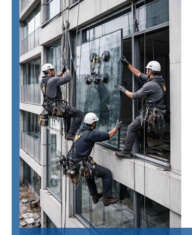 Фасадное остекление и монтаж витражей зданий в Чайковском под ключ