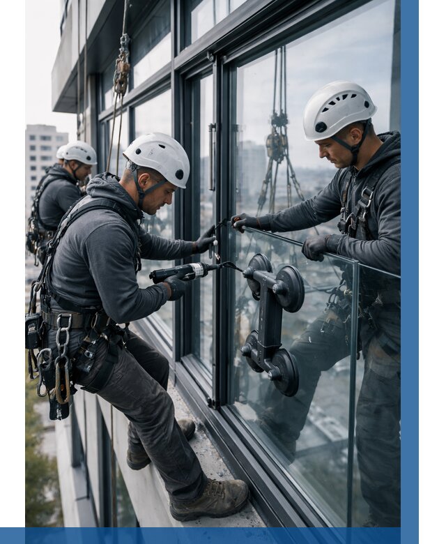 Витражное остекление зданий в Чайковском от 3542 р. | ВЫСОТНИК-Чкв