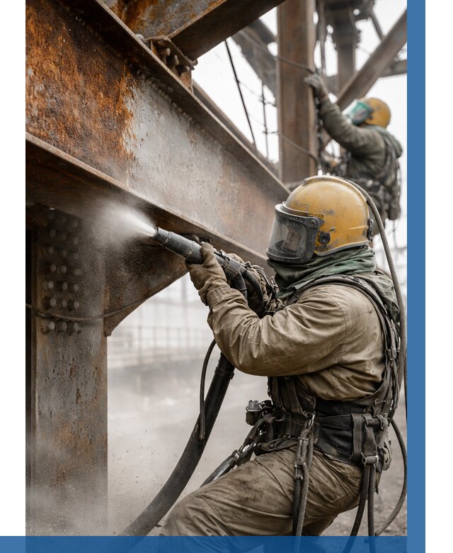 Пескоструйная очистка металлоконструкций в Чайковском по 607 р. ВЫСОТНИК-Чкв