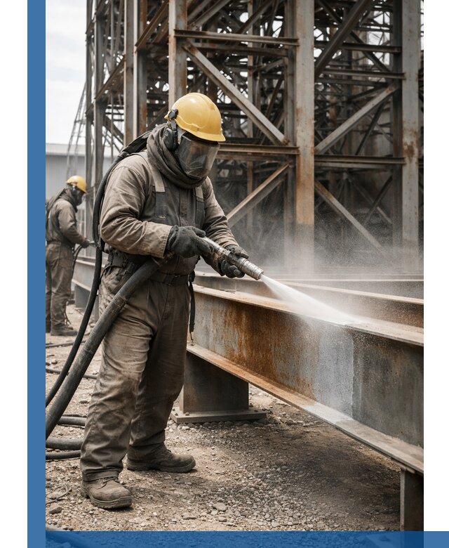 Пескоструйная очистка металлоконструкций в Чайковском промышленная