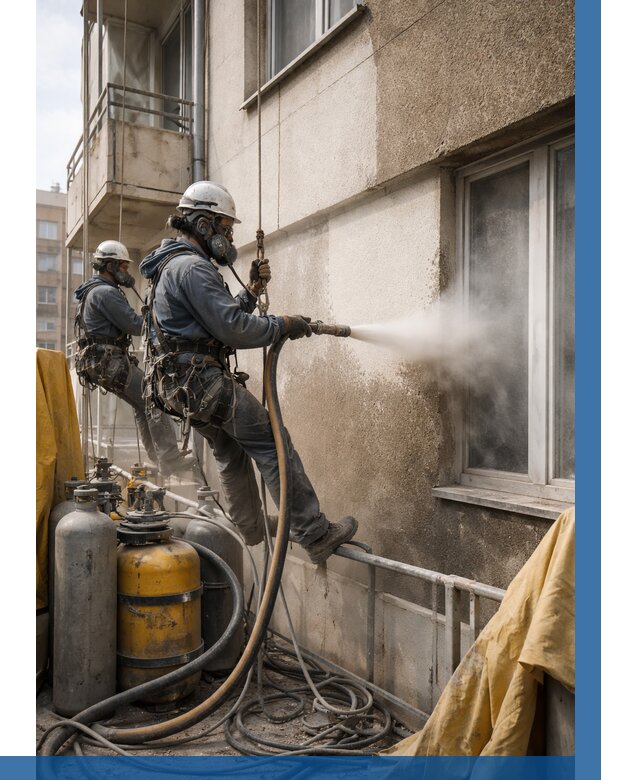 Пескоструйная очистка фасада в Чайковском от 658 р. | ВЫСОТНИК-Чкв