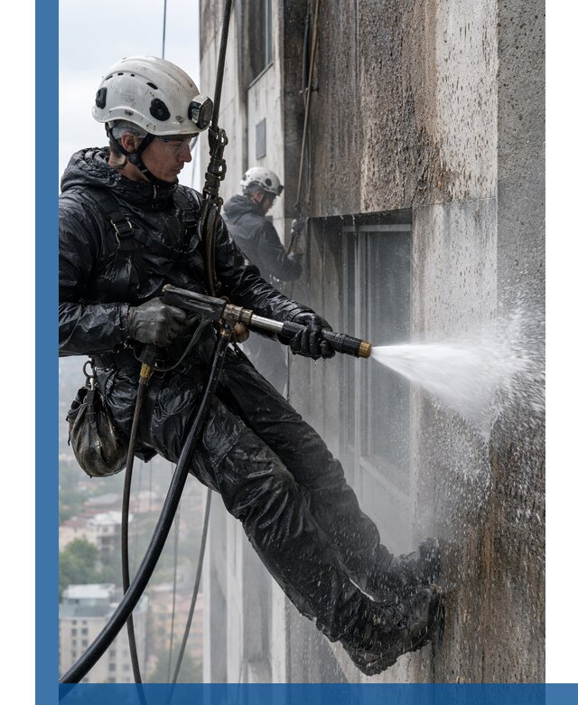 Гидроструйная очистка фасадов и конструкций в Чайковском