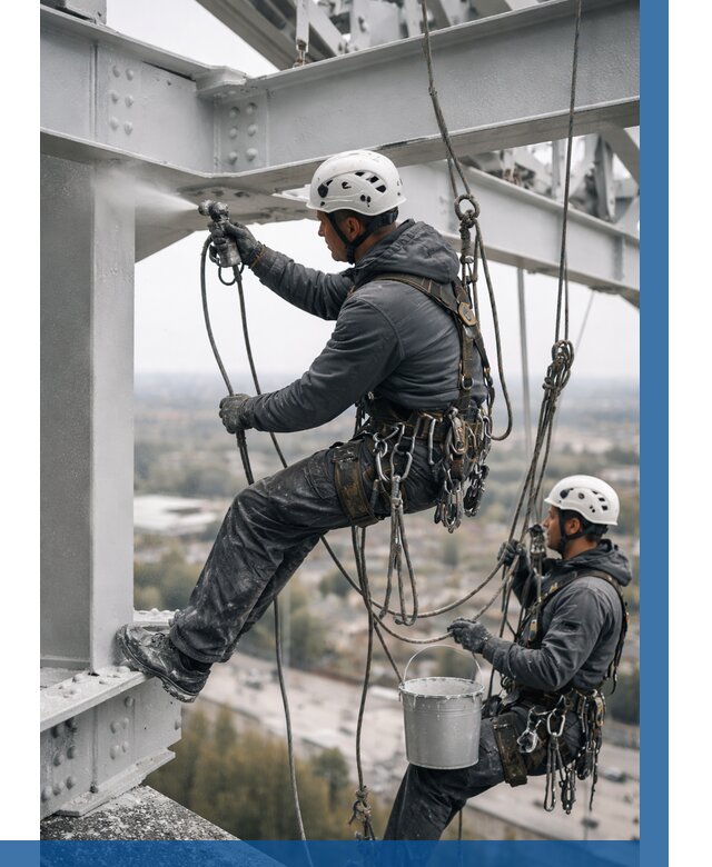 Покраска металлоконструкций на высоте в Чайковском 354 р |ВЫСОТНИК-Чкв
