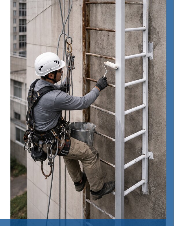 Покраска пожарных лестниц в Чайковском от 4554 р. | ВЫСОТНИК-Чкв