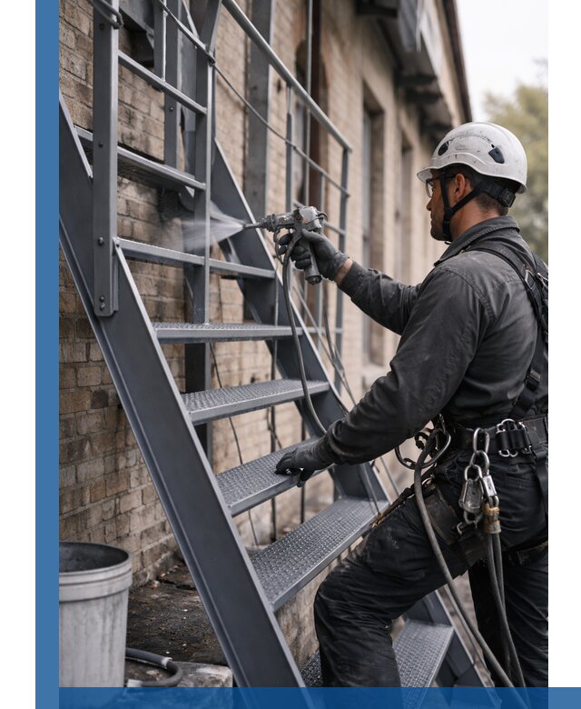 Покраска и антикоррозионная защита пожарных лестниц в Чайковском