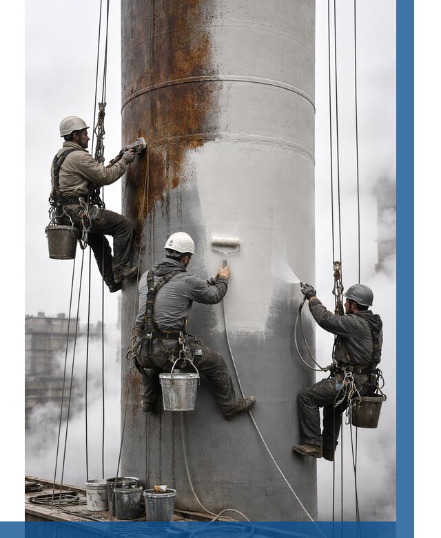 Покраска дымовых труб в Чайковском от 8603 р. | ВЫСОТНИК-Чкв