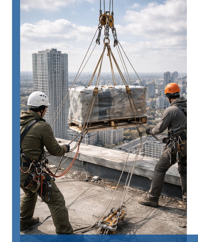 Подъем и монтаж крупногабаритных грузов на крышу в Чайковском
