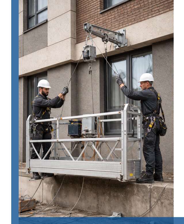 Монтаж и подъем фасадной люльки в Чайковском с гарантией безопасности