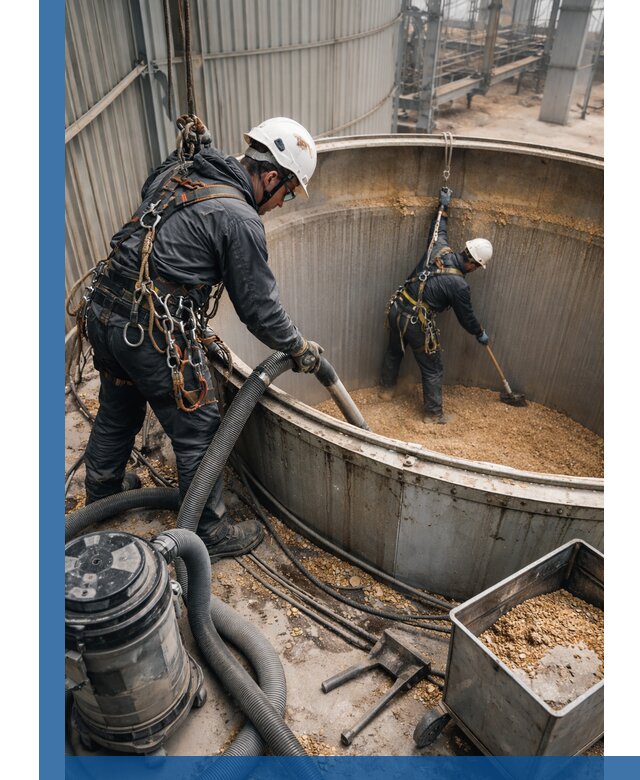 Профессиональная чистка зерновых бункеров в Чайковском с выездом