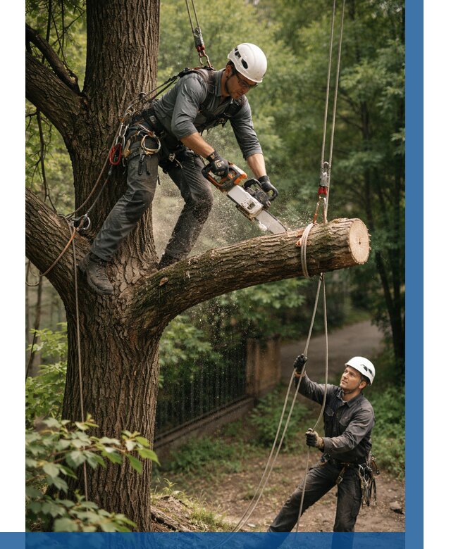 Спил деревьев альпинистами в Чайковском от 8097 р. | ВЫСОТНИК-Чкв