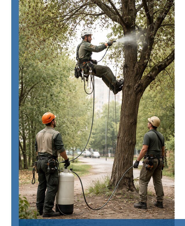 Обработка деревьев от вредителей в Чайковском профессиональная защита