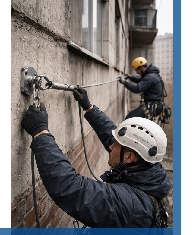 Монтаж анкерных линий в Чайковском от 3036 р. | ВЫСОТНИК-Чкв