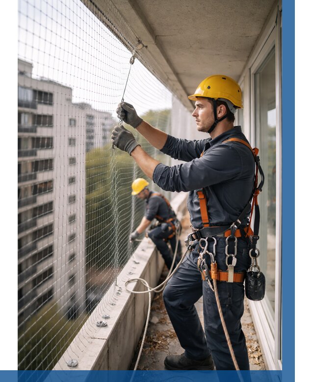 Монтаж сетки от птиц в Чайковском от 4554 р. | ВЫСОТНИК-Чкв